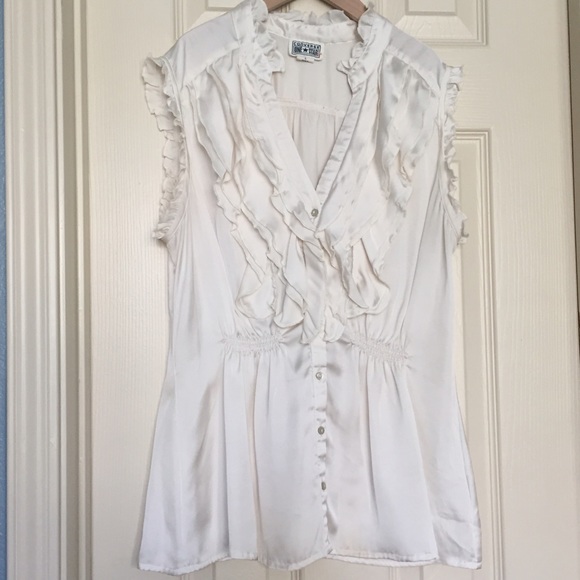 Converse silk ruffle sleeveless top