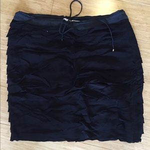 Diane Von Furstenberg Black Ruffle Skirt
