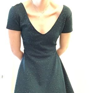 Forever 21 Green brocade Fit/Flare dress size S