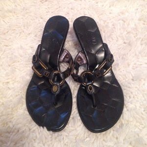 Cole Haan black wedge sandals