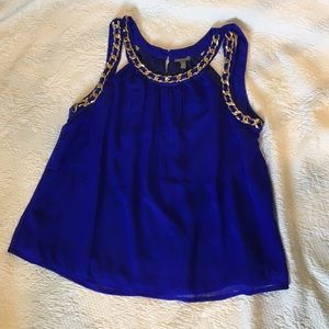 Blue chain tank top