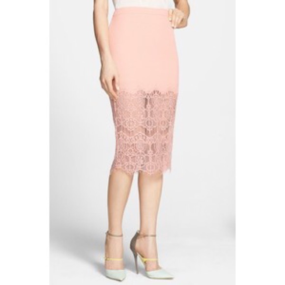 ASTR  illusion LACE pencil skirt xs