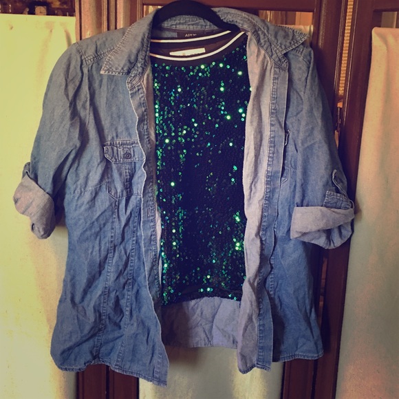 Denim button down jacket