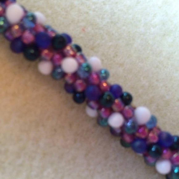 FINAL SALE PRICE Handmade Kumihimo Beaded Bracelet 9" - Picture 3 of 4
