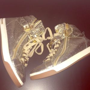 Gold Michael Kors high top sneakers size 9