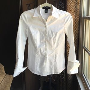 White small button down shirt