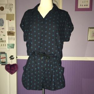 Blue Polka Dot Romper