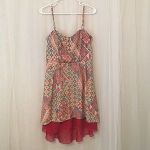 Tribal print high-low dress