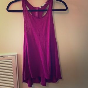 Magenta high neck tank top