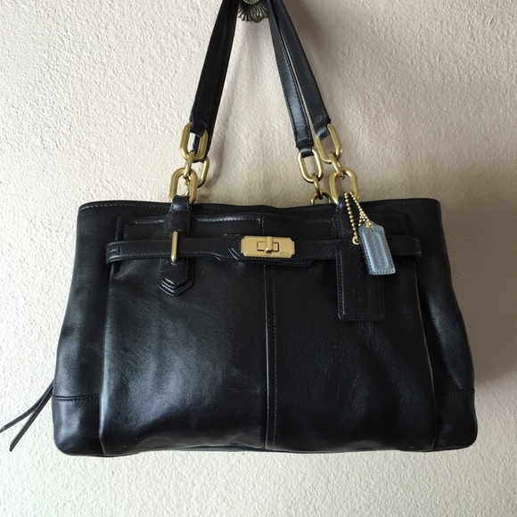 Coach Handbags - Coach black leather hand bag