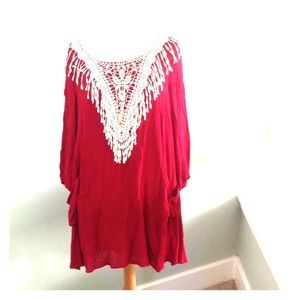 Red and White Dress