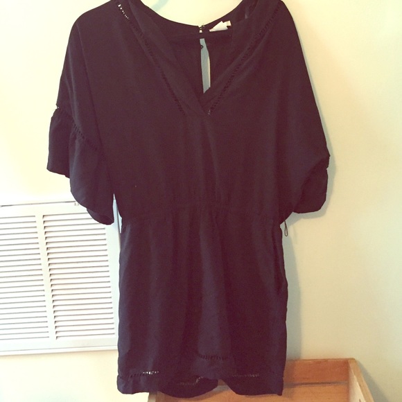 Short sleeved black romper