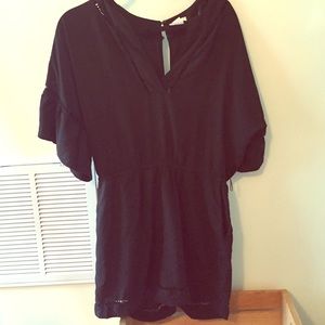 Short sleeved black romper