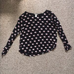 H&M Pink Swan Tee