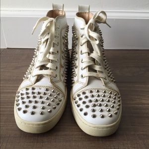 Christian Louboutin studded high top sneakers!