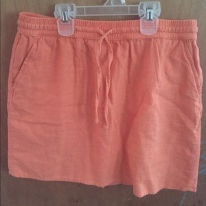 Orange Linen Skirt