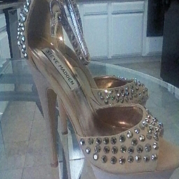 STEVE MADDEN PLATFORM STUDDED STELLITOS SZ 7.5 - Picture 3 of 4