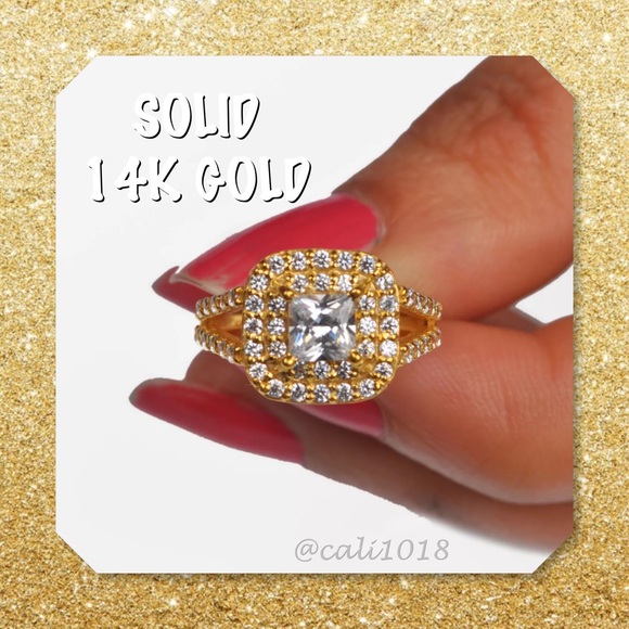 SOLD🆕14k Solid Gold 2.10ct Simulated Diamond Ring - Picture 4 of 4