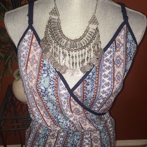 Kandy Kiss Dresses - Kandy Kiss Blue Tribal Tank Short Romper M NEW Kandy Kiss Dresses - Kandy Kiss Blue Tribal Tank Short Romper M NEW