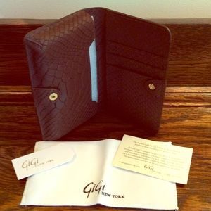 Gigi New York Brown Embossed Leather phone case