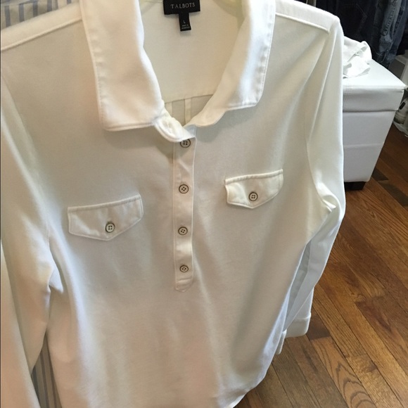 White Talbots long-sleeved polo shirt