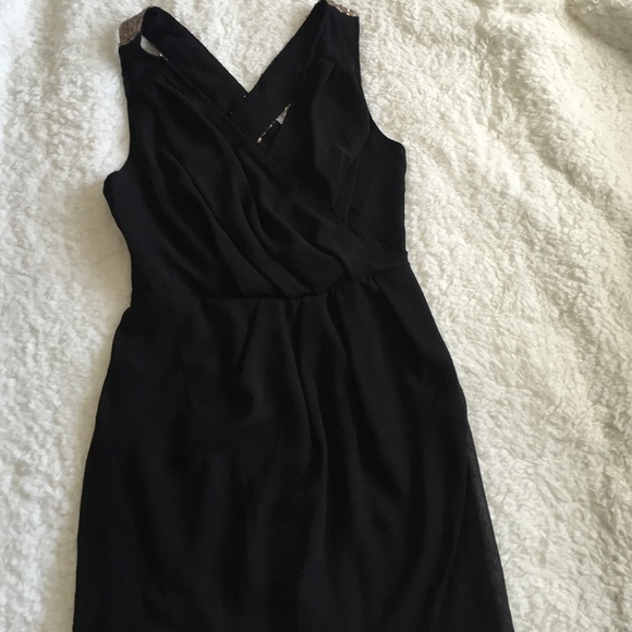 Black Dress with gold sequins