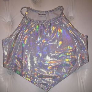 Iridescent Halter Top and smiley face top