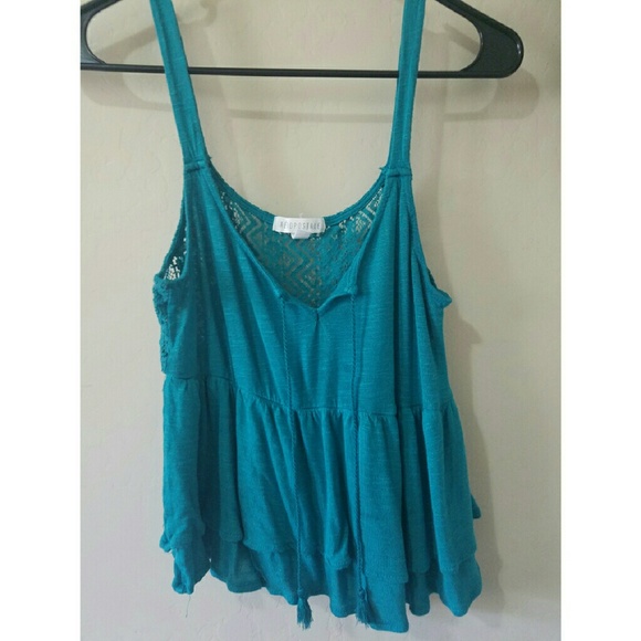 Teal loose fitting tank top