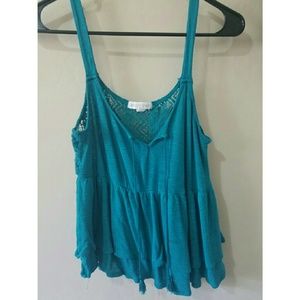 Teal loose fitting tank top