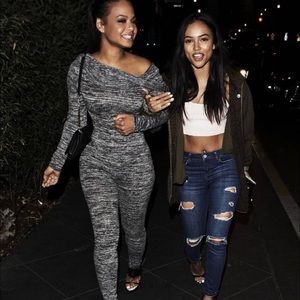 MEDIUM Fashion Nova Off-Shoulder Jumpsuit