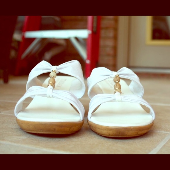 White Italian Shoemakers wedged sandal