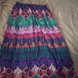 tribal print maxi skirt