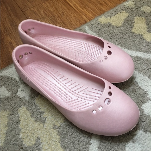 Pink Crocs Flats