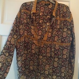 Tolani long sleeve silk top