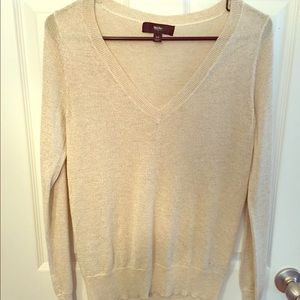 Gold sparkle V-neck sweater