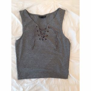 Top Shop criss cross tie tank