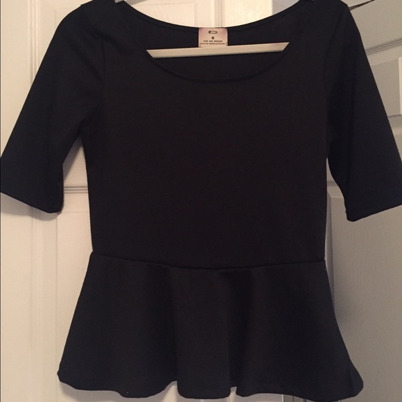 Black Peplum Top