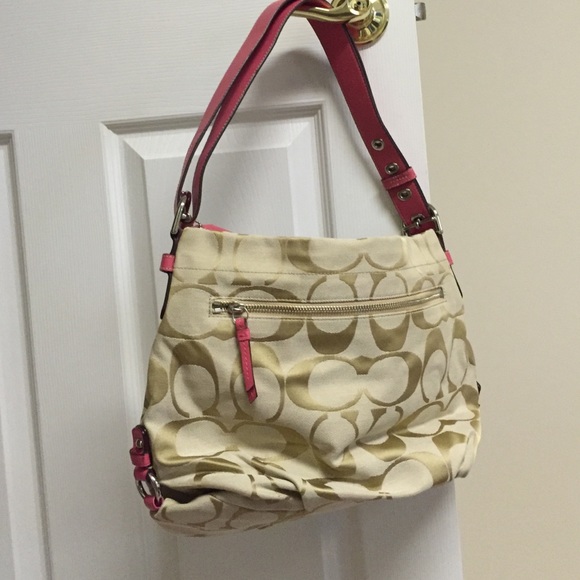 Gold & Pink Coach Purse - Picture 2 of 3