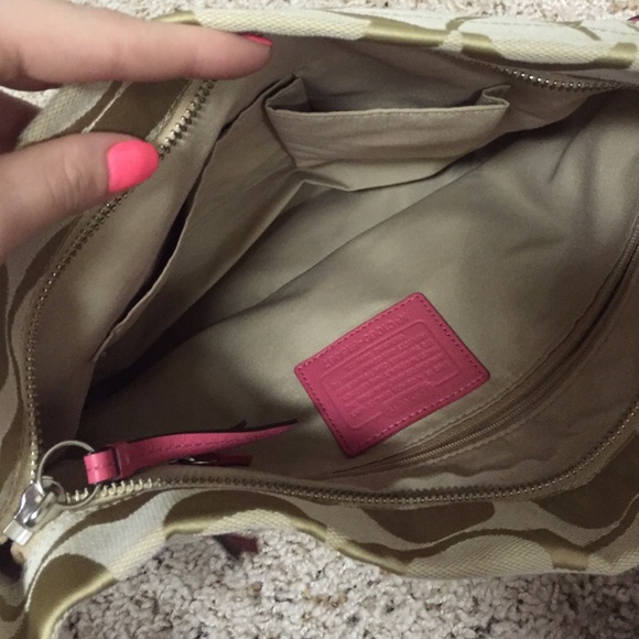 Gold & Pink Coach Purse - Picture 3 of 3