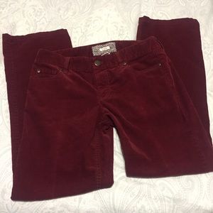 J. Crew Bootcut Corduroy Pants in Wine Color, 6S