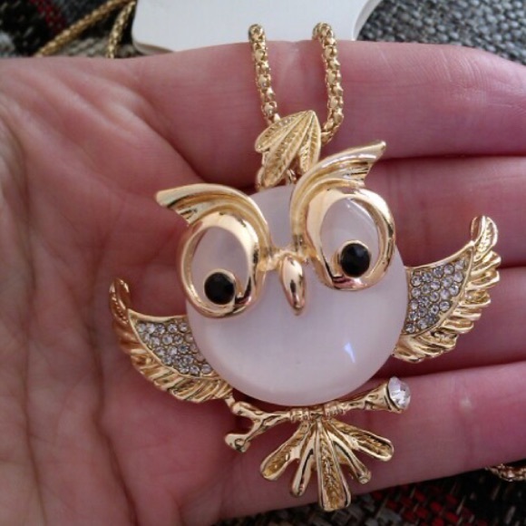 Gorgeous Rhinestone Owl Necklace - Picture 2 of 4