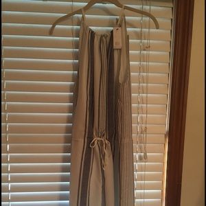 Josie silk dress..Small. Navy stripes