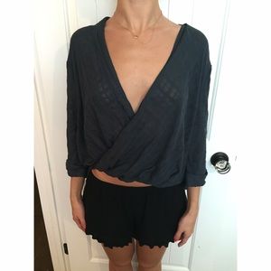 Urban Outfitters Low v-neck flowy blouse