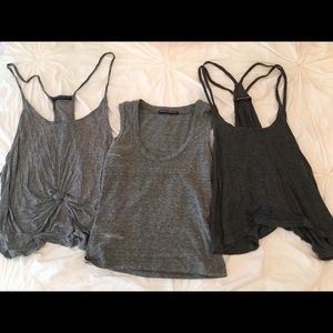 Brandy Melville Bundled Grey Basic Tanks