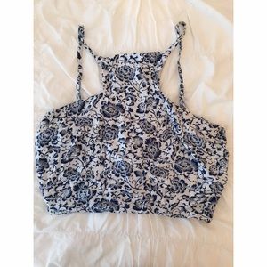 Planet Blue Floral Crop Top