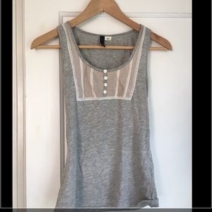 H & m Grey bibbed tank top