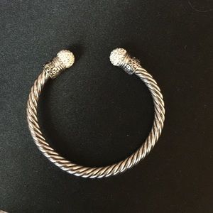 Silver crystal bangle