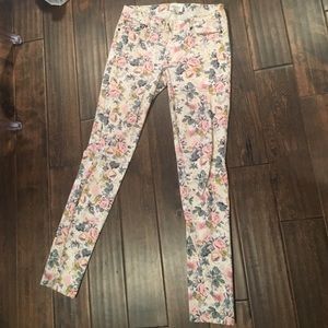 Floral skinny jeans size 27