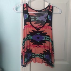 F21 aztec pattern soft racerback tee