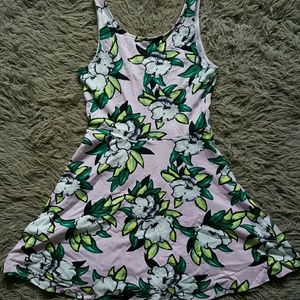 H&M Divided Pink Floral Skater Dress